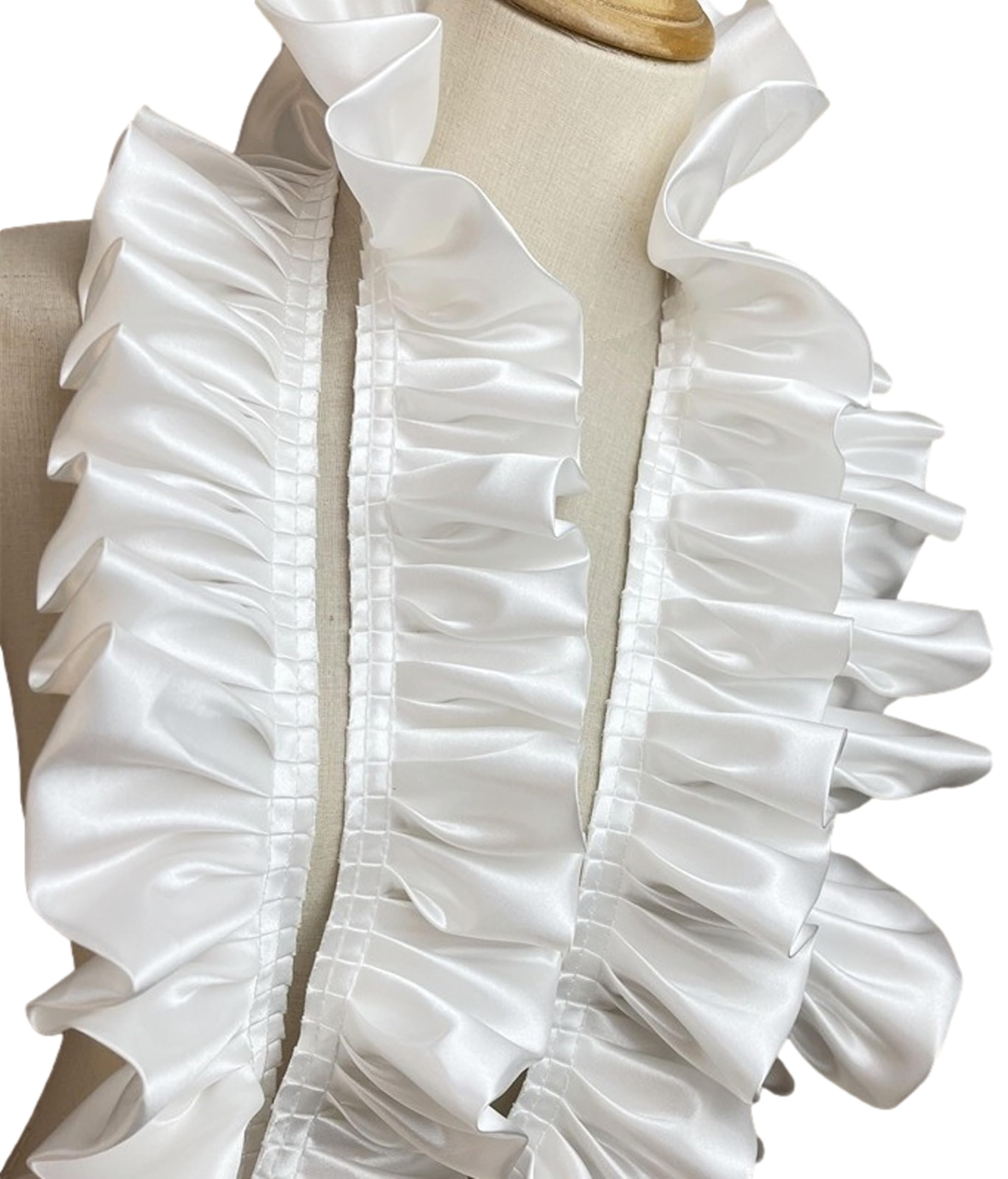 

8 см Широкий x Длинный Атласный Тканевый Рюш Милая Лента Черного Цвета Декоративная для Свадьбы Лолиты Танцевальных Костюмов 4,5 м Белый, Платья, Юбки, (белый) белый