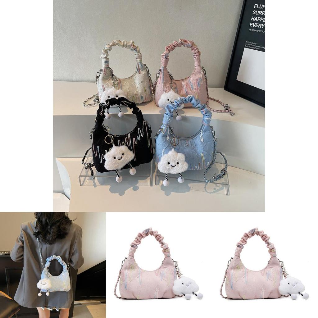 Canvas Shoulder Bag For Women With Chain Detail Perfect For Daily Casual Use