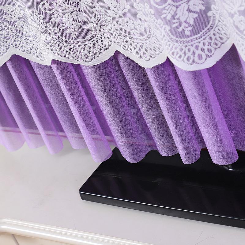 Universal 55-Inch Curved LCD TV Dust Cover with Lace Trim