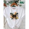 European Size Butterfly HELLO AUTUMN Home, Leisure, Fashion, Versatile, Commuting, S,  Versatile, Comfortable S Heavyweight Pure T-shirt