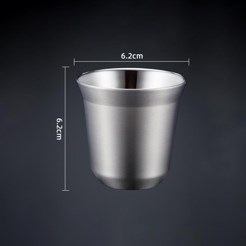 80ML Espresso Mugs Stainless Steel Coffee Milk Water Drink Breakfast Cups 304 Insulated Double Wall Dishwasher Safe Texture