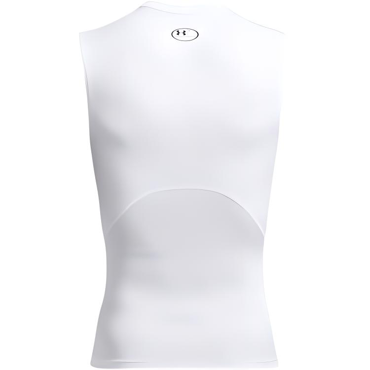 Under Armour Mens HeatGear® Sleeveless Solid Slim Fit Sports Moisture-Wicking Breathable Tank Top Men Tops White 1361522-101