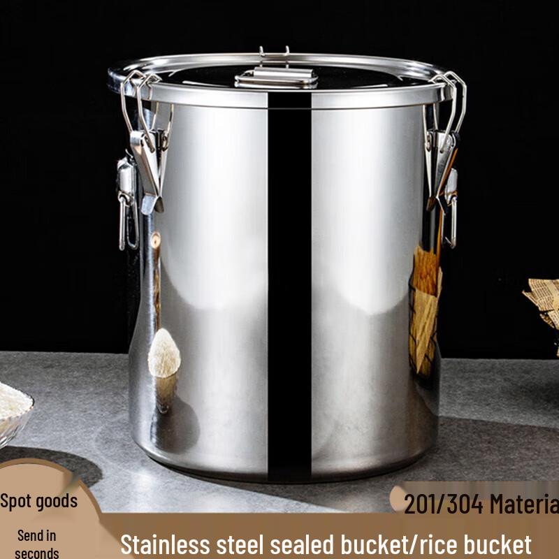 

ZhouYueHengSheng 304 Stainless Steel Sealed Multi-purpose Storage Bucket 198L (60x70cm)