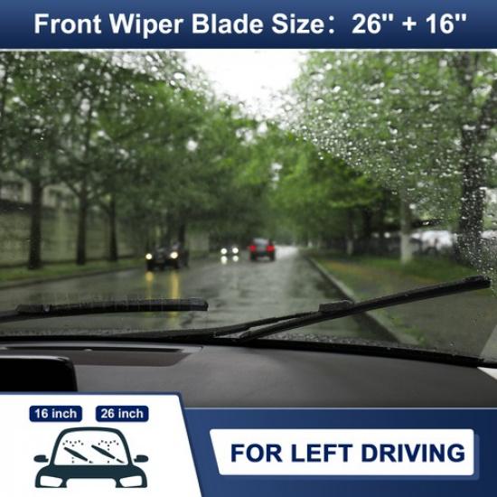 2 Stück Vordere Silikon-Scheibenwischerblätter für Kia Sorento 2017- J / U Haken