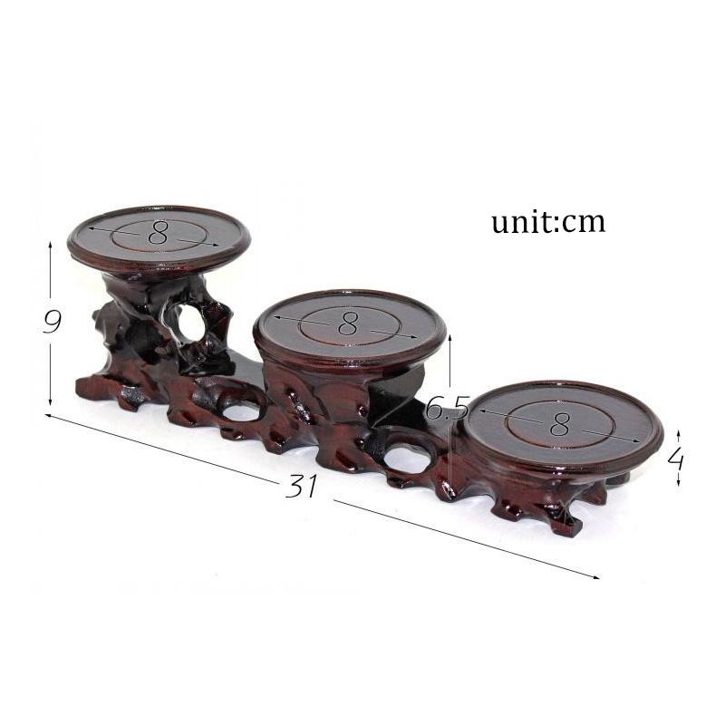 Retro Wooden Tea Table Teapot Cup Base Vase Decor Display Stand Bonsai Statues Stone Pedestal Display Wooden Base Serving Tray