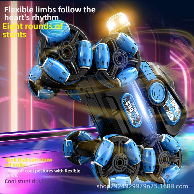 Eight-Wheel Stunt Remote Control Tank Car, Can Launch Water Bombs, Climbing Off-Road Gesture Sensing Toy Car