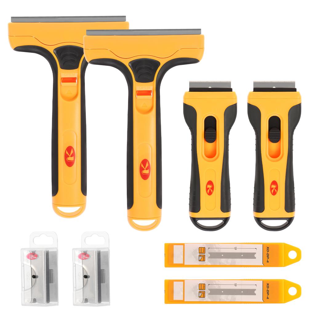 4 Pcs Cleaning Shovel Cutter Portable Paint Cleaning Knife with 40 Replacement SK5 Blade Glass Floor Tiles Scraper for Household