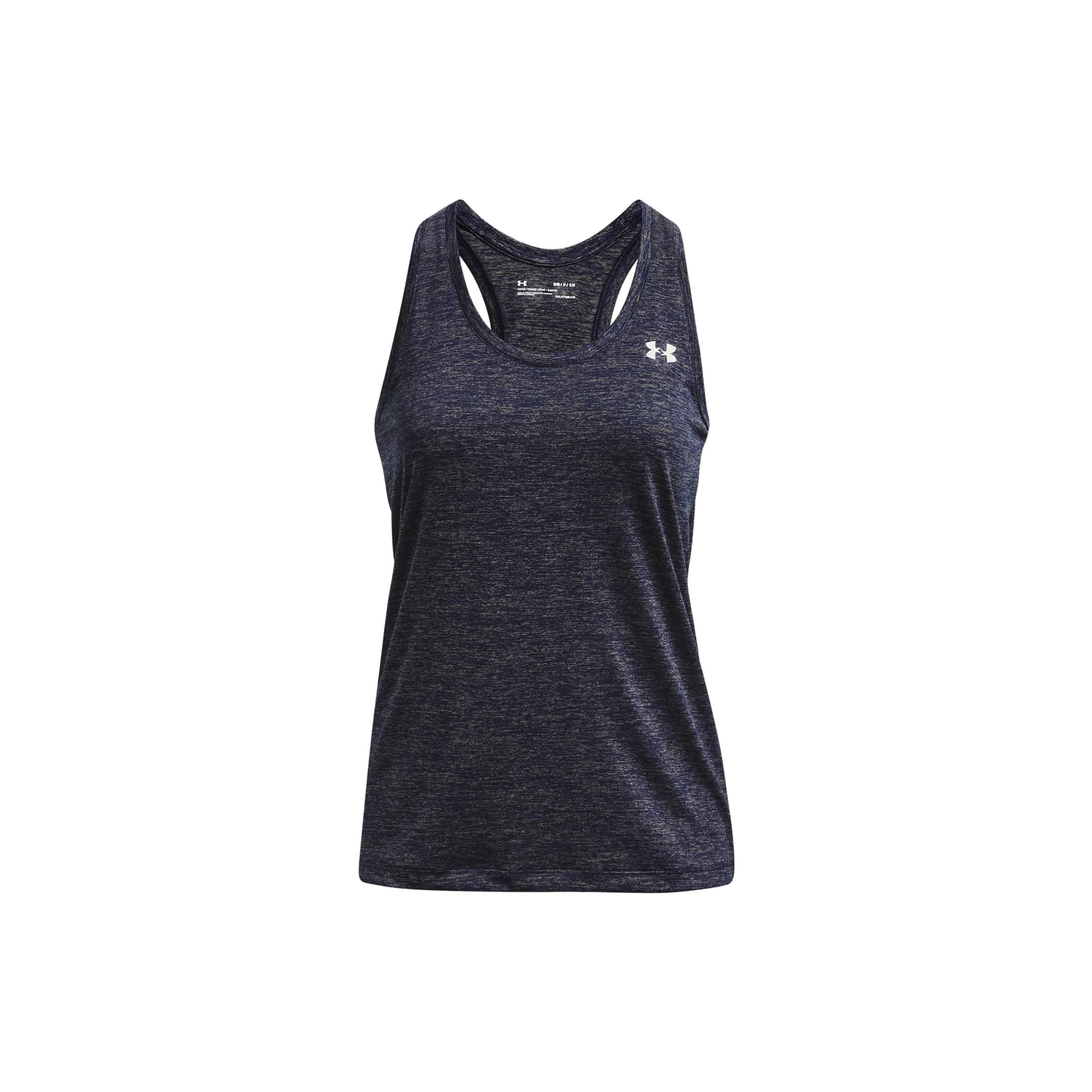 

Under Armour Круглый вырез с логотипом и принтом топа для женщин, темно-синие топы 1275487-410 XS