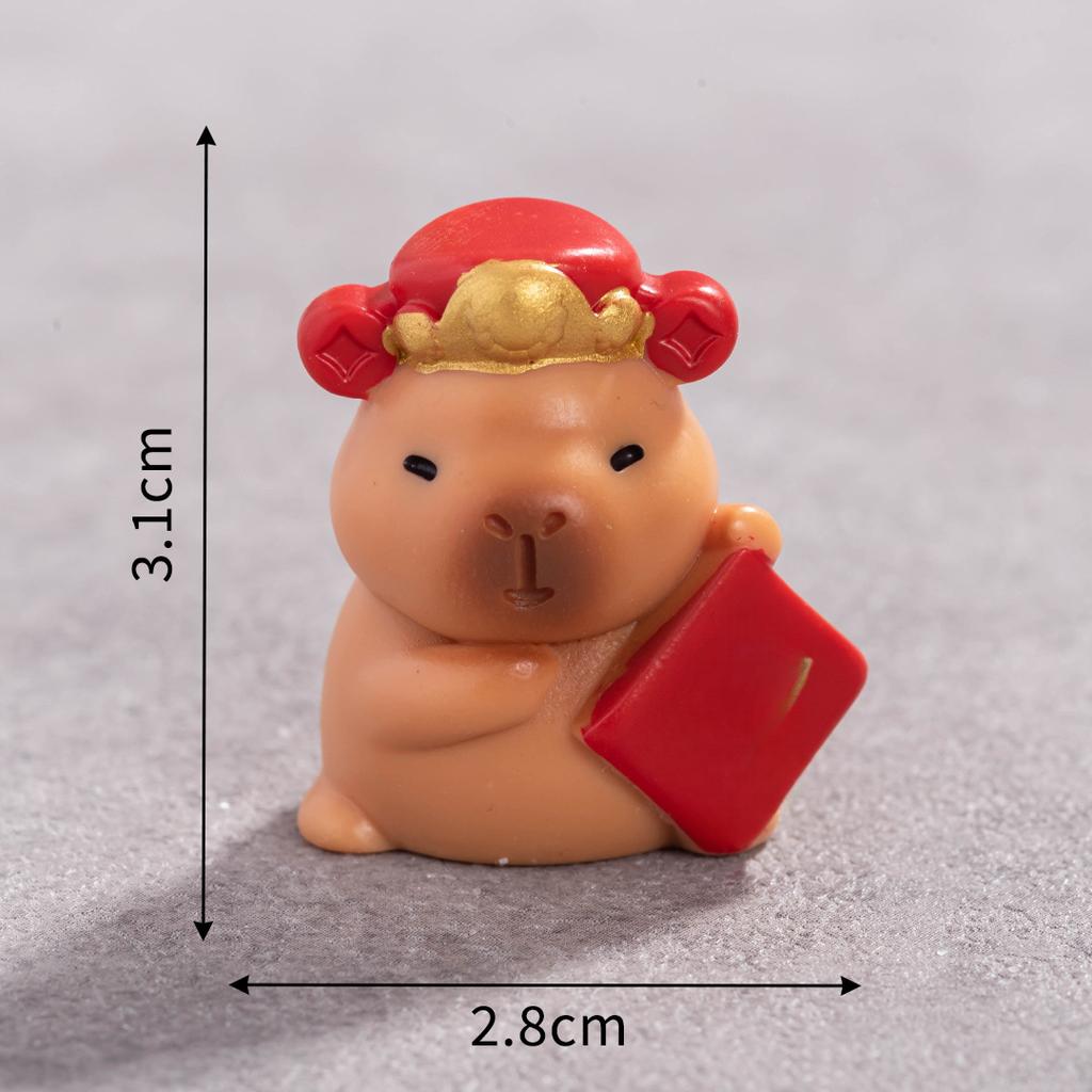 Micro Landscape Cute New Year Fortune Capybara Capibara Figure Decoration Desktop Car Accessories