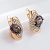 New  Rose Gold Color Drop Earrings For Women Delicate Oval Cut Colorful Natural Zircon Accessories Daily Fine Jewelry
