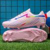 Fashion Pink Soccer Shoes Men Low-cut Lace-up Football Shoes Man Futsal Shoes Comfortable Outdoor Non-slip Men's Sports Sneakers