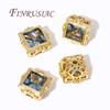 18K Gold Plated Square Spacer Bead,Brass with Zircon Beads,Metal Loose Beads,Separators For Bead,DIY Jewelry Making Supplies