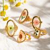 Yori Arrivals Eternal Flower Fashion Classic Open Ring 18K PVD Plated Clothing Accessories Waterproof Fashion Jewelry Gift