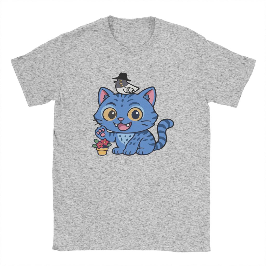 Chibi Derpy Tiger KPop Dämonenjäger Herren T-Shirts Lustiges T-Shirt Kurzarm Rundhals T-Shirt Baumwolle Partykleidung