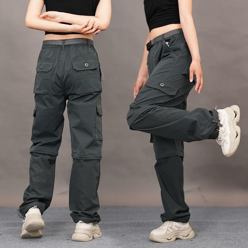 Outdoor Schnelltrocknende Hosen, Sommer Dünne Funktionale Overalls, Damen Multi-Taschen Abnehmbare Hosen