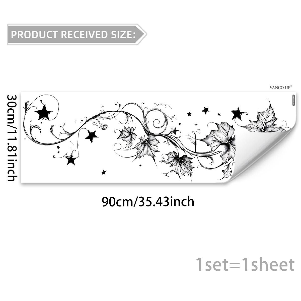 

Black Mystical Floral Butterfly Wall Sticker Self-Adhesive Removable PVC Waterproof for Bedroom Living Room Background Wall Home Decor Art 30x90cm чёрный