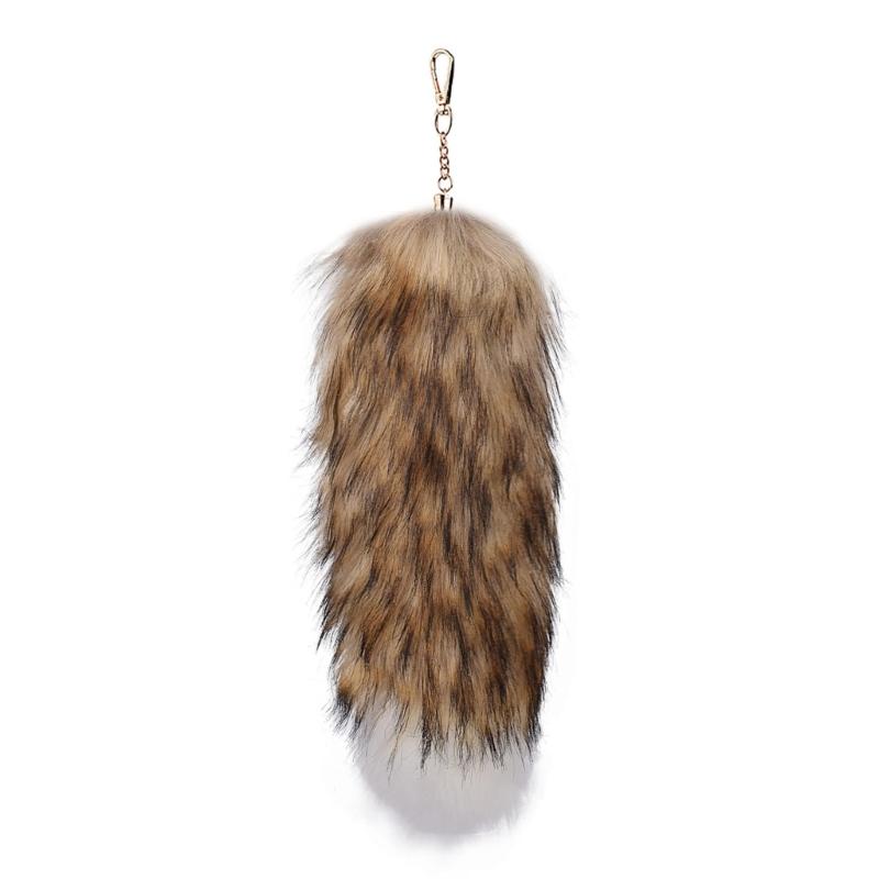 Trendy Foxes Tail Key Holder Accessory Sturdy Plush Synthetic Leather Bag Ornament Portable for Stylish Ladies Women