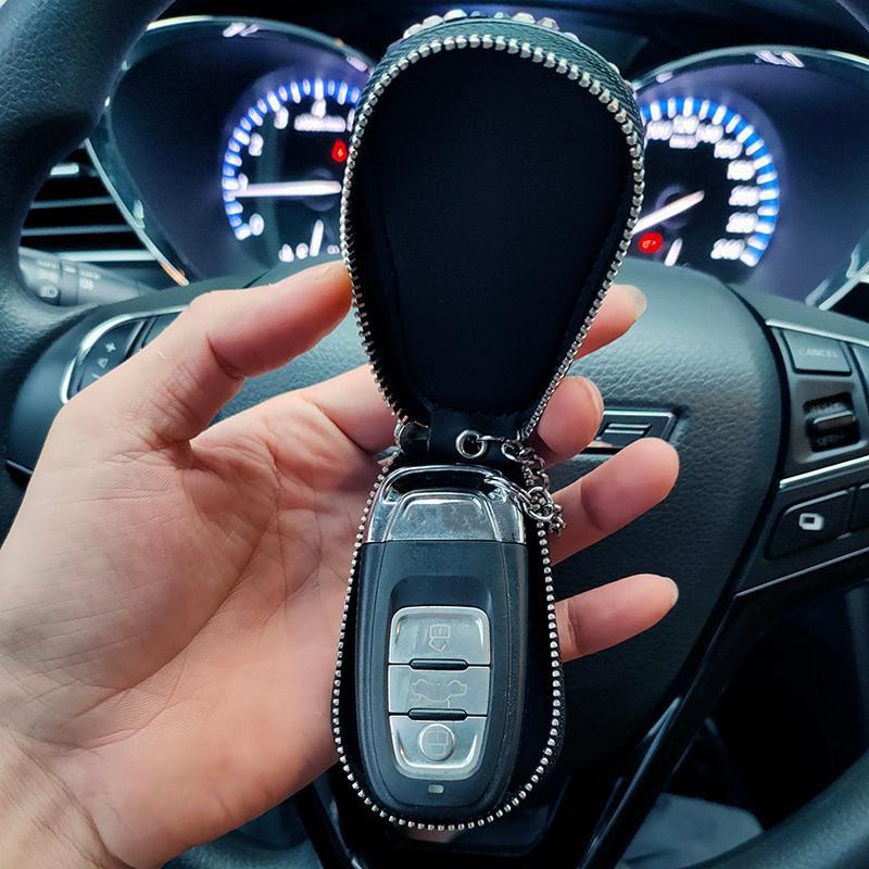 1Pc Luxury Flower Car Key Holder Storage Case Crystal Keychains Key Cover Key Bag for Car Accessories