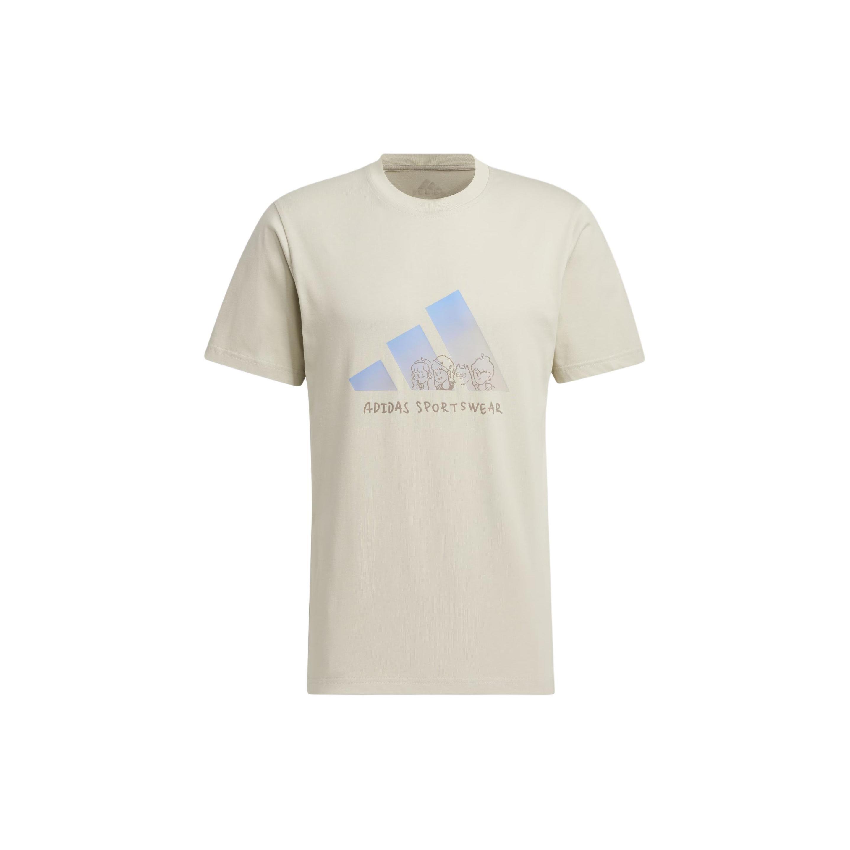 adidas Graphic T-Shirt Asia Sizing White Blue Men s JP4585 L