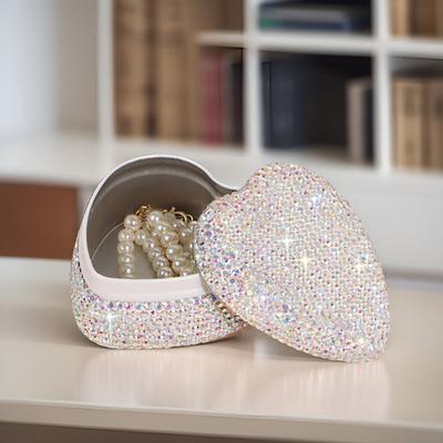 Náušnice Náhrdelník Krabička Kompaktní cestovní pouzdro Víceúčelové Šumivé kamínky Tvar srdce Personalizovaná šperkovnice