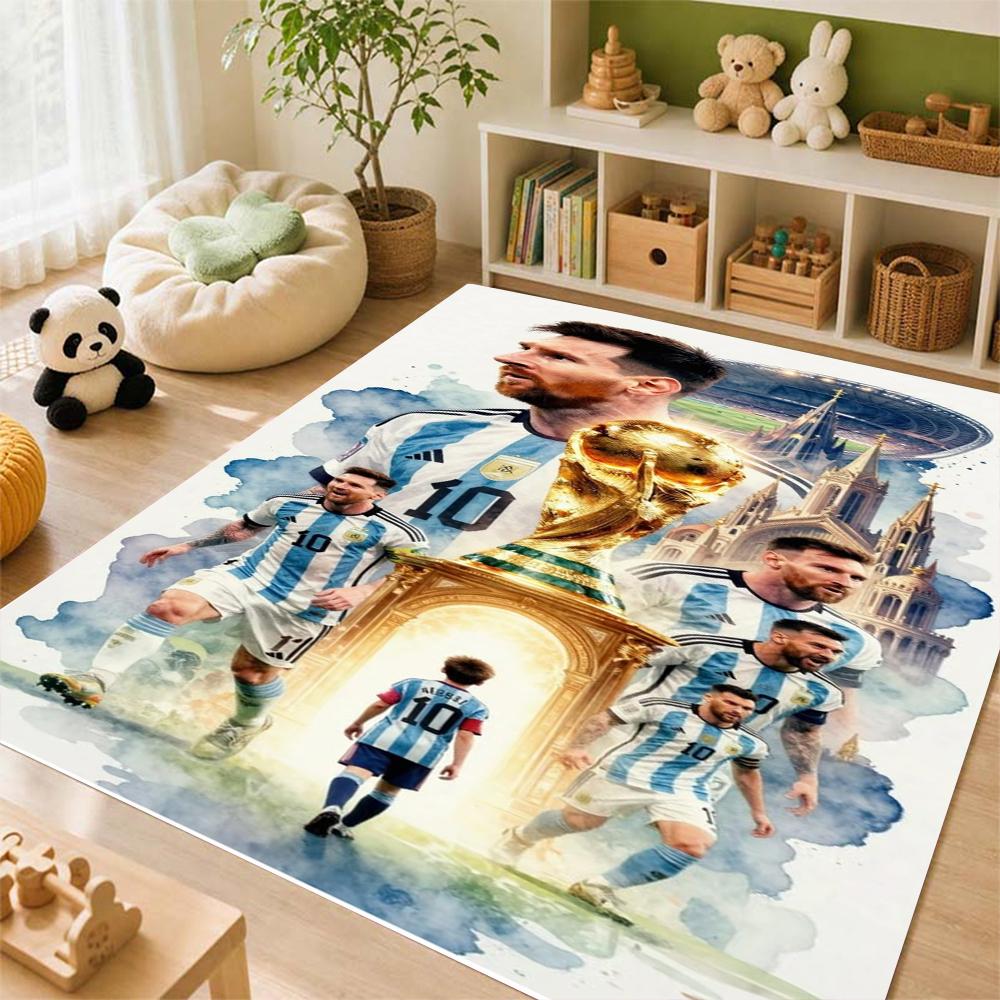 Messi Champion Carpet Floor Mats Printing Art Office Chair Cushion Bathroom Mat