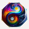 Colorful Dragon Yin Yang Symbol Circular ArtPrint PosterUmbrella, Portable 3-Fold Compact Umbrella for Men & Women Gift