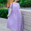 Summer Women's Plus Size Dress Loose Round Neck Floral Dress Soft Skin-friendly Breathable Long Dress