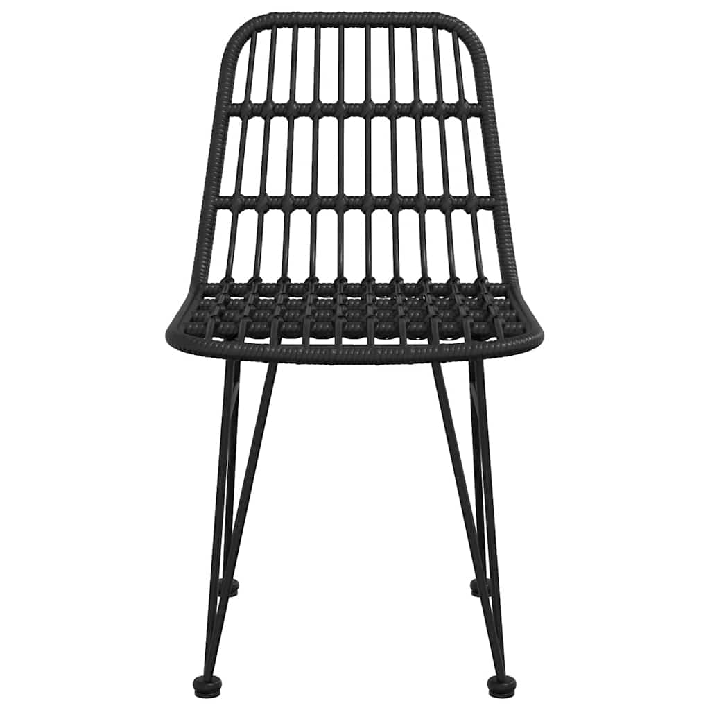 Garden Chairs 2 Pcs Black 48x62x84 Cm PE Rattan