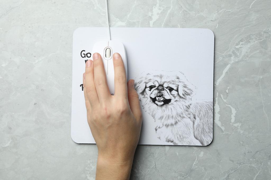 Pekingese, Pekinese, Peke - mouse pad with print, personalized dog-themed mouse pad, unique gadget for an office worker by Art-Dog brand
