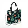  Christmas Printed Tote Bag Fashion Large Capacity Handbag for Holiday Use