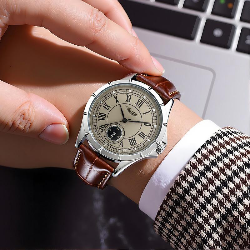 Wristwatch Business Watch for Men Quartz Clock Leather Watches