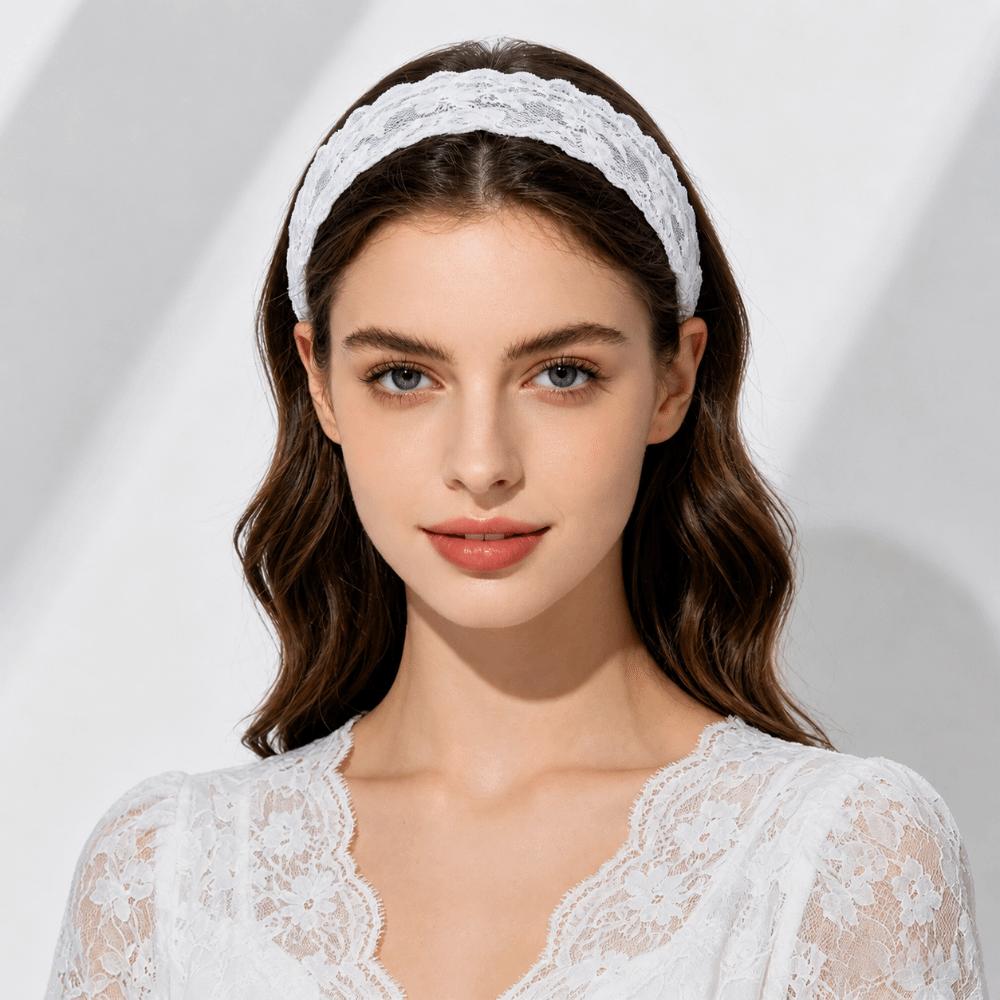 Non-Slip Lace Headband Solid Color Head Hoop Elegant Hairband Hair Accessories