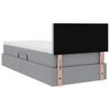 LED Storage Bed with Mattress Light Grey 90 x 200 cm Fabric
