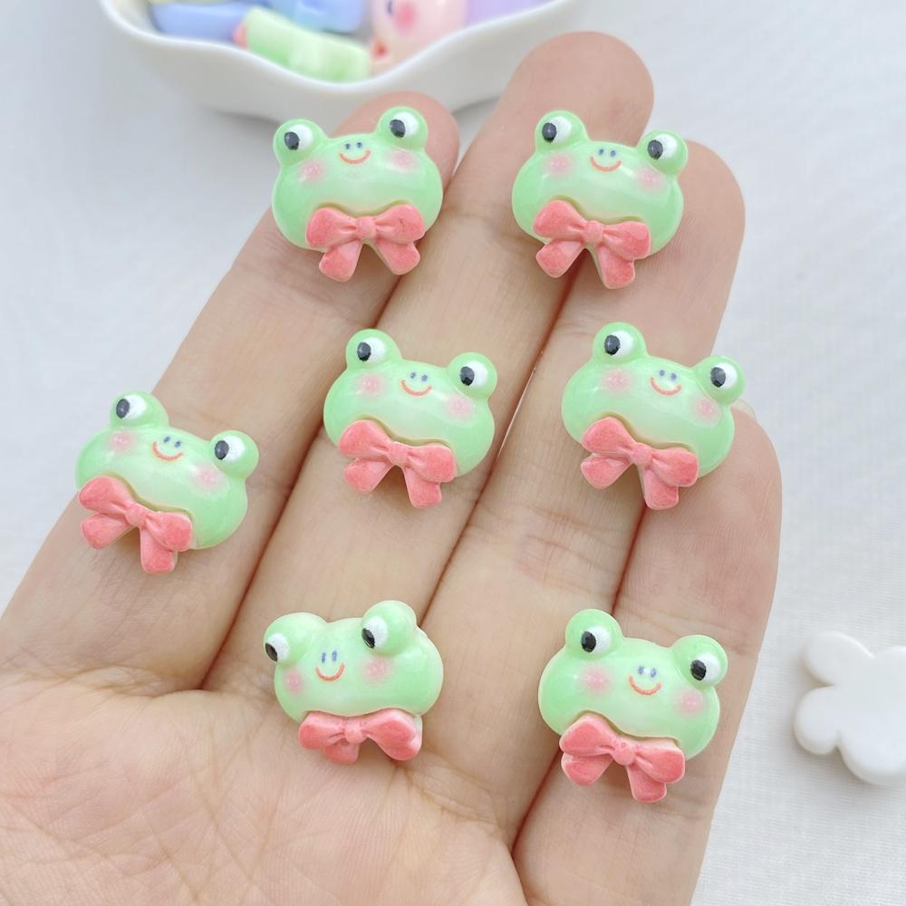 

12Pcs New Cute Resin Small Frog, Rabbit, Cat, Bear, Pig Flat Back Ornament Jewelry Making Manicure Hairwear Accessories