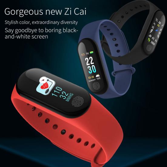 M3 Plus HR Heart Rate Blood Pressure Monitor Fitness Tracker Smart Bracelet