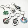 2026 Hot Sticker 1pcs 3D Metal Leather Car Styling Emblem Keychain Key Chain Rings For Alfa Romeo Accessorie Giulietta GT 159 14