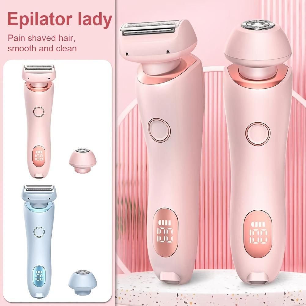 Portable double-head electric shaving device for men and women, bikini private area and armpit hair removal device