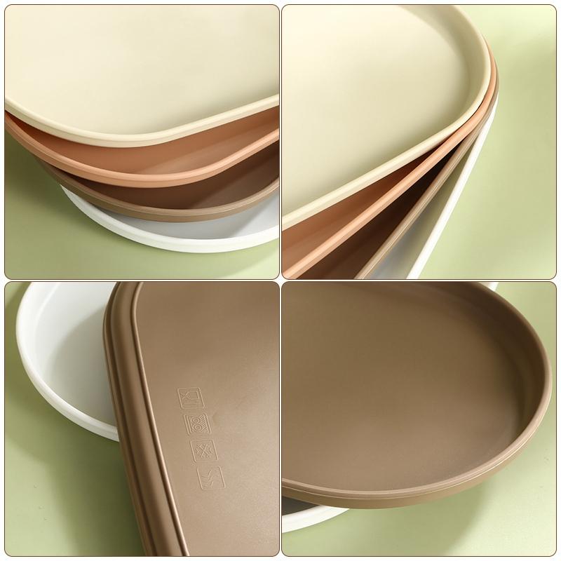 PP Oval Tray Cake Dessert Utensil Tray Ins Korean Dumpling Plate Jewelry Storage Plate Restaurant Insulation Pad Fruit Plate