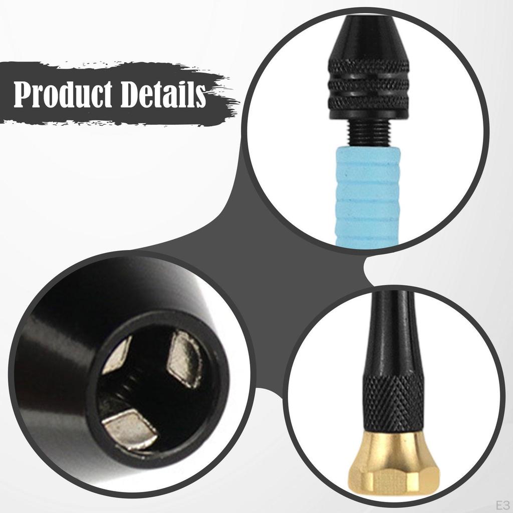 Manual Drill Tool for Pin Vise, Micro Clamping Range 0.3-3.4mm Crafting