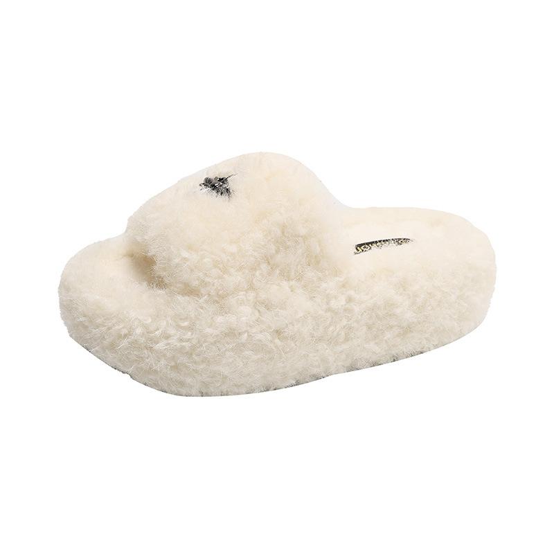 Internet Celebrity Mao Mao Slippers Women Wear Autumn and Winter 2025 New Home Super Fire Ins Tide Non-slip Thick Bottom Cotton Mop