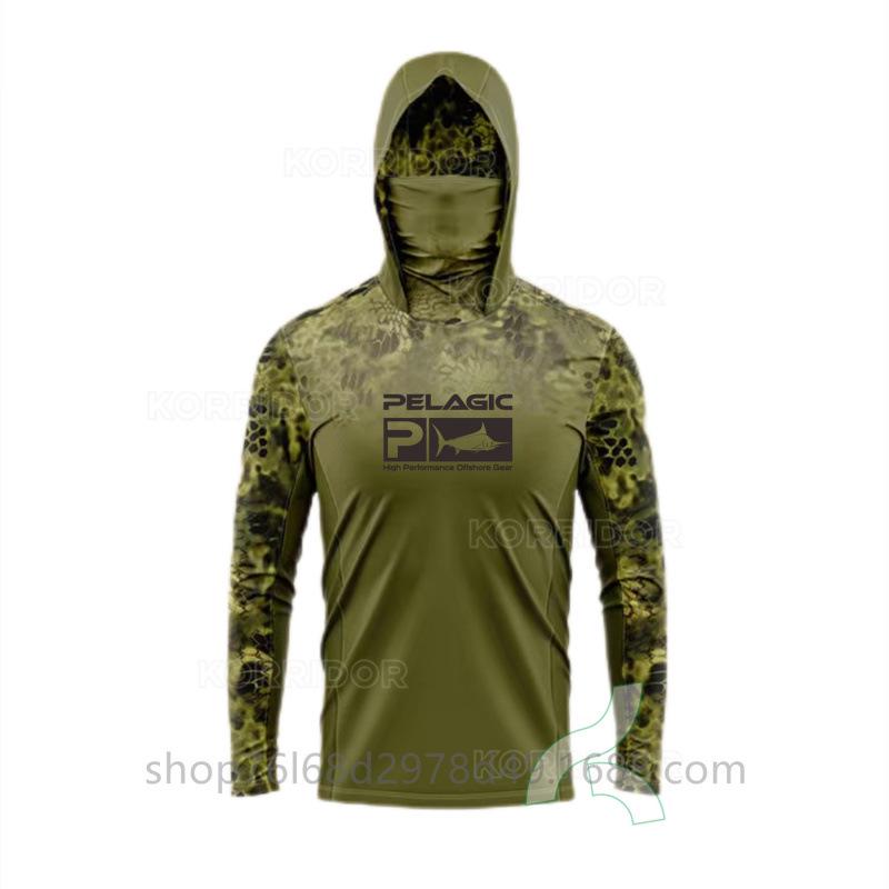 Pelagic Quick-Dry UPF50+ Fishing Hoodie with Ice Silk Face Towel
