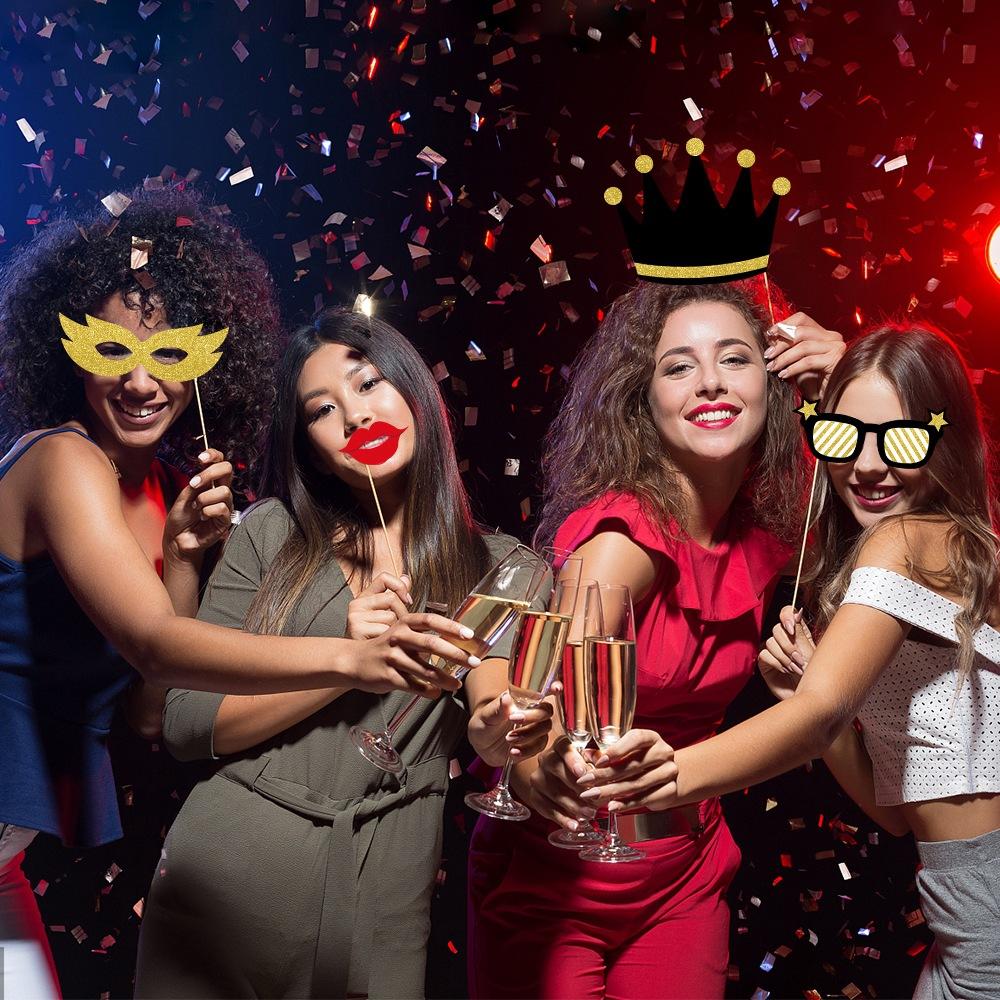 35pcs New Year's Party Decoration Photography Props New Year's Party Atmosphere Dress up Funny Photography Supplies