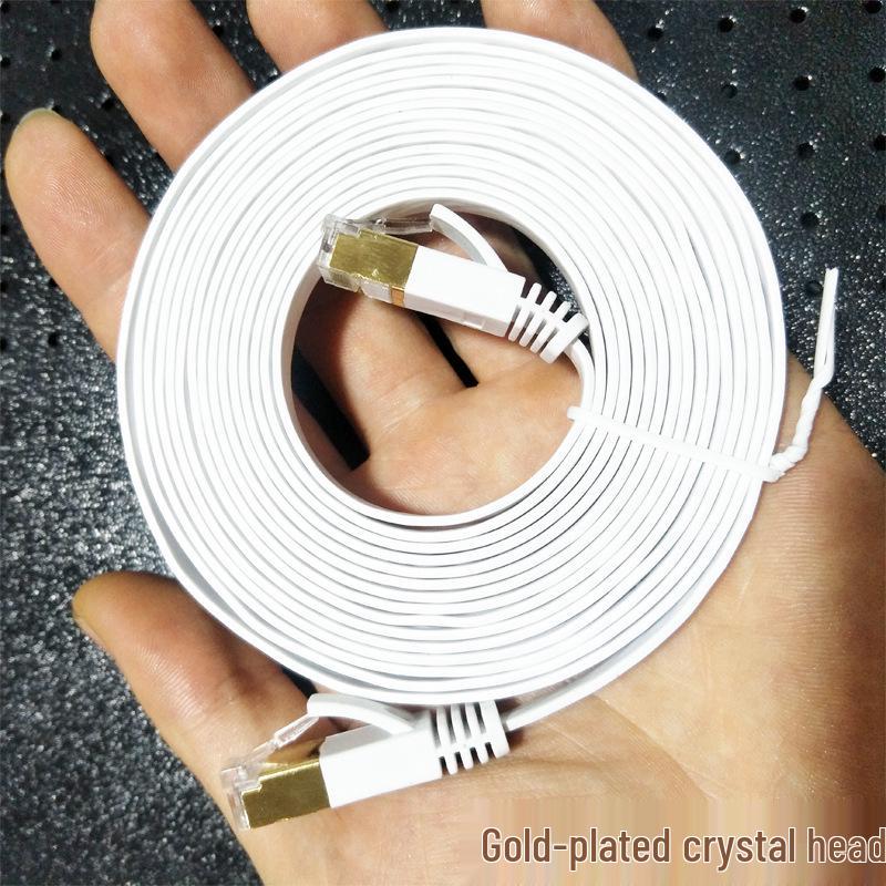 CAT6 Flat Network Cable, Oxygen-Free Copper, Pure Copper Gigabit 8-Core Patch Cord, 12,350 Meters