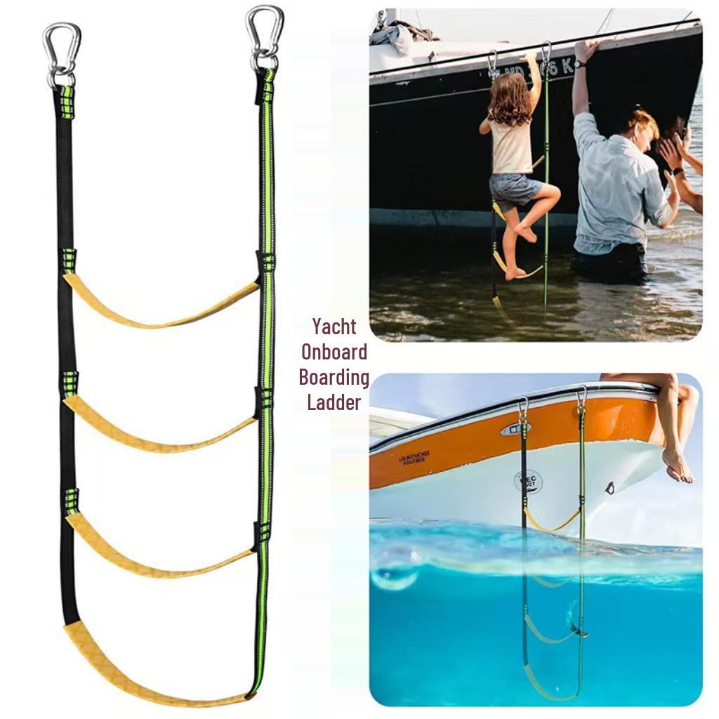 

Надувная лодка Мягкая штурмовая лестница Веревка для лазания на каяке. Blue - 3 Steps