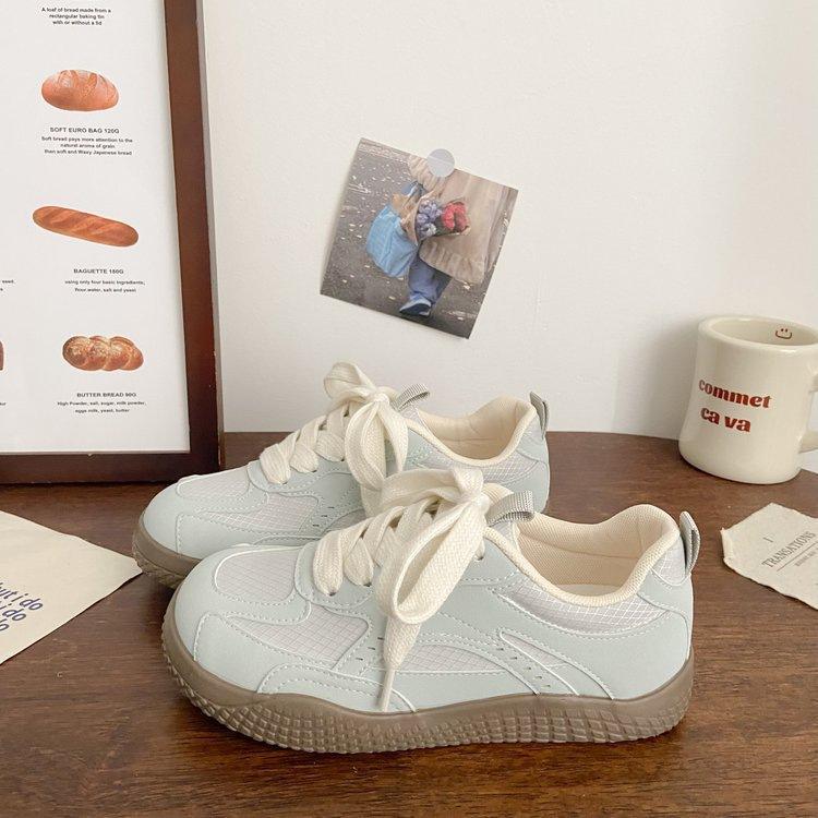 Niche design sense with skirt platform spring new leather sports and leisure shoes 35 светло-синий