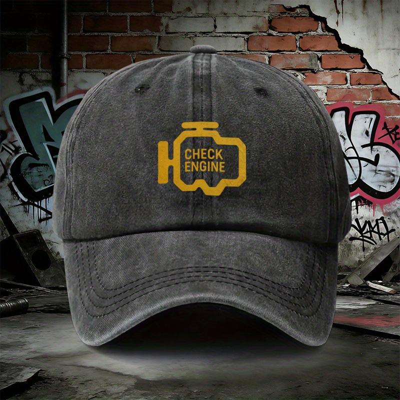 pc Adjustable Denim Baseball Cap about CHECK ENGINE Lightweight Printed WomenS Hat Engine Fault Light MenS Trendy Hat I