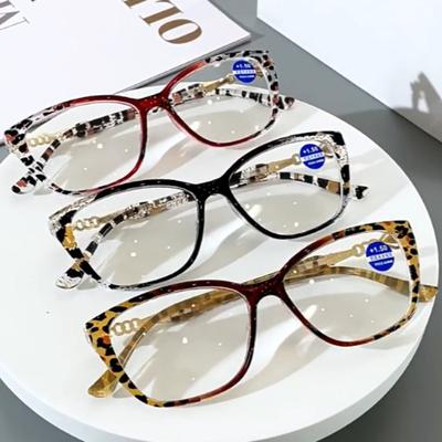 Vintage HD Reading Glasses Fashion Large Frame Women Presbyopia Anti Blue Light Far Sight Glasses