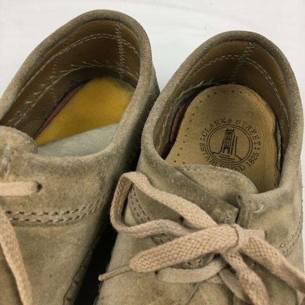 Clarks Kreppsohle Wildleder Low-Cut Stiefel Beige Braun Größe 7G 25.5 Herren(GEBRAUCHT)