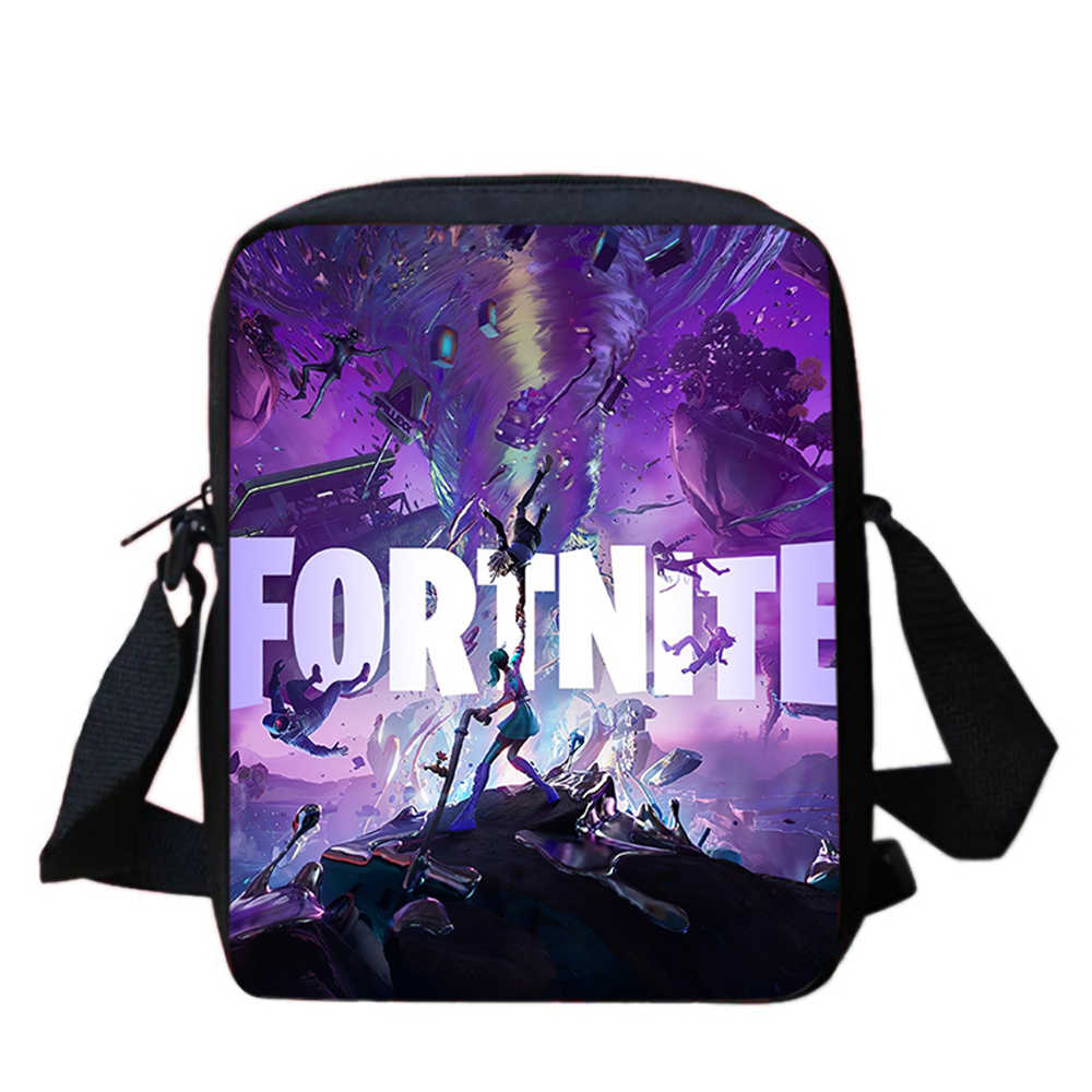 Cute Fortnite Cartoon Shoulder Crossbody Bag, Unisex Kids Aged 5-8, Light Printed Storage Handbag for Elementary Children