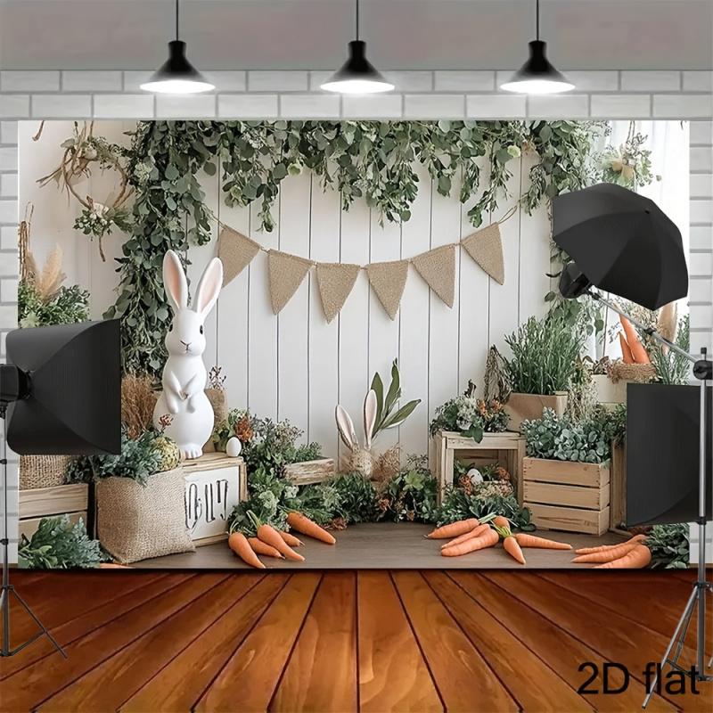 VIKAMA Spring Easter Theme Birthday Party Decoration Festival Photography Background Props Party Banners Wall Decoration